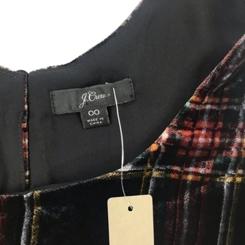 New J Crew Velvet Tank Top Stewart Tartan Plaid